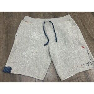 Polo Ralph Lauren Polo County Distressed Cotton Shorts Fleece Patchwork Gray L